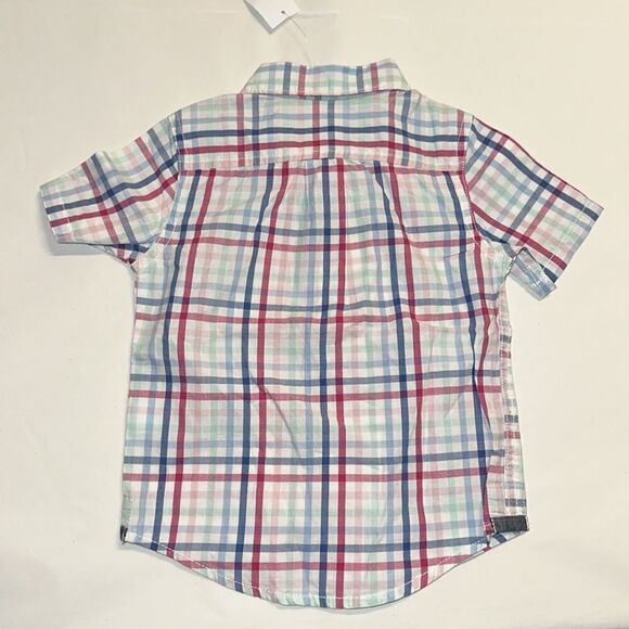 GAP Kids | Blue & Red | Plaid Poplin Short
Sleeve Shirt - Picture 5 of 5